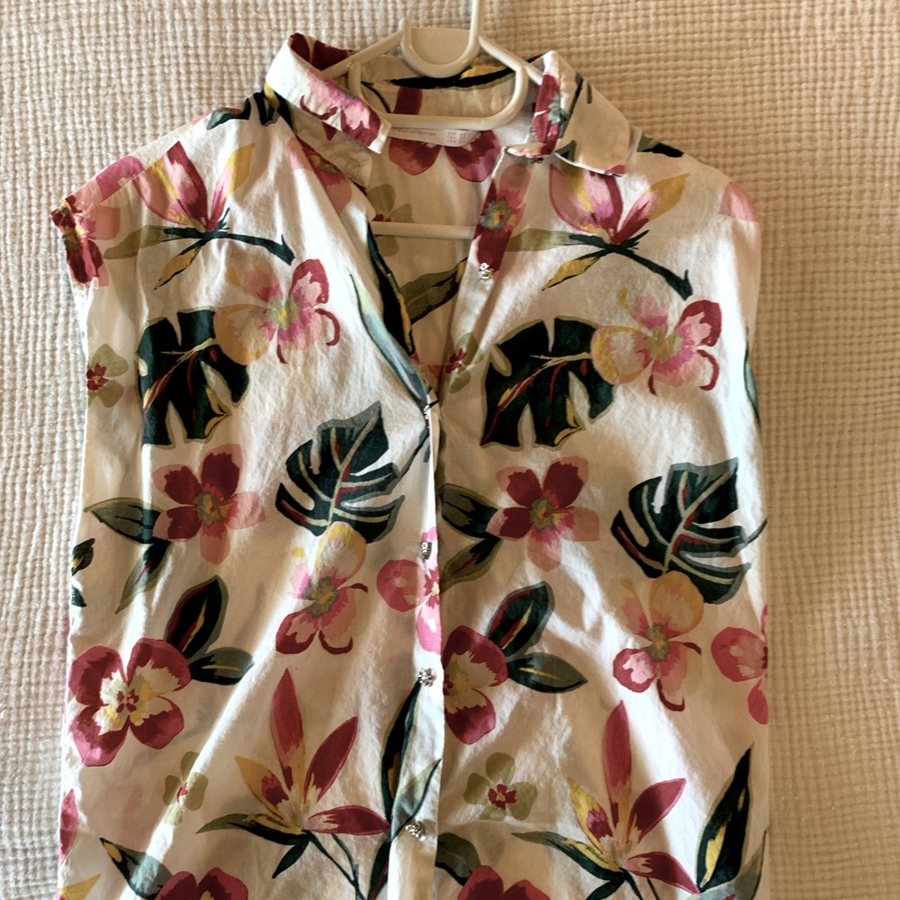 Zara Trafaluc tropical,button down diamanté button